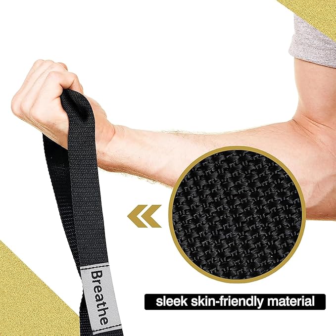 Stretching Strap Yoga Strap with 10 Loops, Non-Elastic Stretch Band for Physical Therapy, Flexibility, Exercise, Pilates, Dance & Gymnastics Workout - Bloomnest