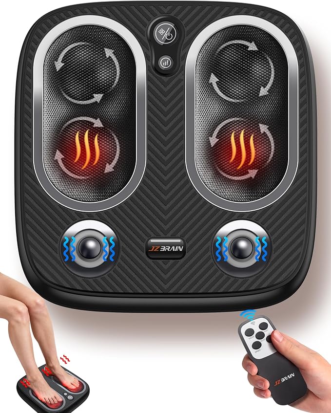 Shiatsu Foot Massager with Heat & Vibration ：Deep Kneading Foot Massager for Plantar Fasciitis, Neuropathy, Circulation, Electric Feet Massager Machine for Women Men, Relax for Home Office Use - Bloomnest