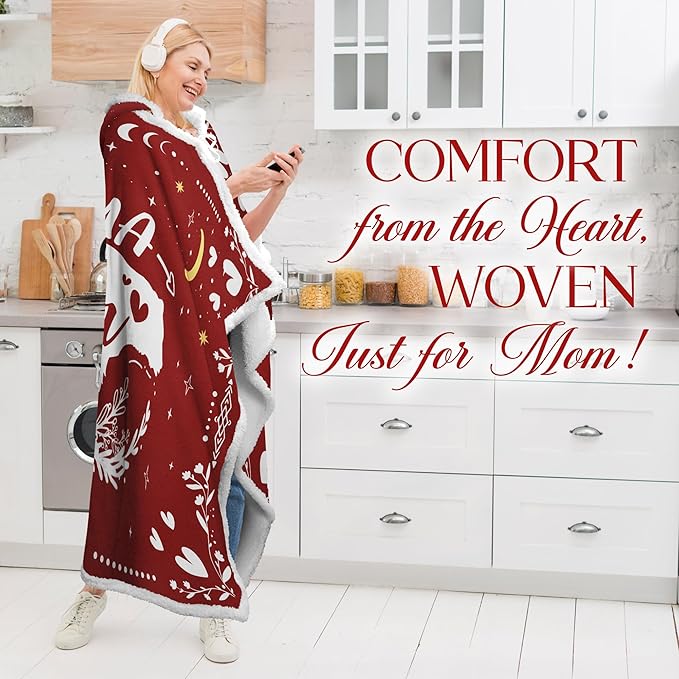GEEMBI Mom Birthday Gifts - Wearable Blanket Hoodie 47x72 in - Mothers Day Birthday Gifts for Mom from Daughter Son, Mama Gift Idea, Gift for Mother in Law Stepmom, Wife Gift, Hoodie Blanket for Women - Bloomnest