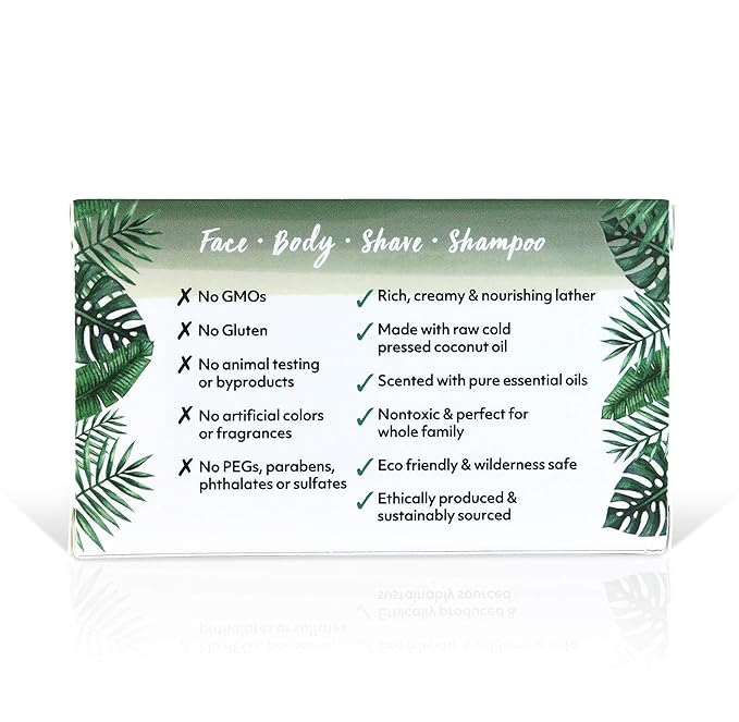 Coco Fiji Soap Bar for Face and Body Infused With Organic Coconut Oil, Tea Tree Spearmint, Essential Oil, Natural Soap for Moisturizing & Pore Purifying Skin, 7 oz,Pack of 2