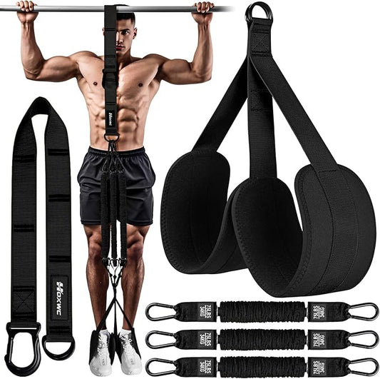 Pull Up Assistance Bands, Adjustable Heavy Duty Resistance Band for Pull Up, 3 Pull Up Bands, Comfortable Fabric Feet/Knee Rest, Assistance Bands for Pull-Up, Home Fitness, Body Stretching - Bloomnest