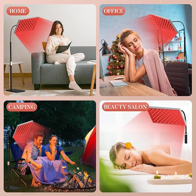 Red Light Therapy for Body: Infrared Light Therapy Panel Lamp with Stand, 660nm Deep Red and 850nm Near Infrared LED Device at Home for Face and Body i-Venoya