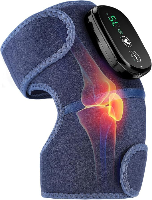 MOAJAZA Cordless Knee Massager with Heat and Vibration, Heating Pad for Knee Shoulder Elbow, Heated Knee Brace for Arthritis (Pack of 1 Blue) - Bloomnest