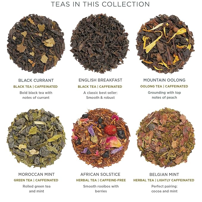 Tea Forte Tea Advent Calendar Gift Set; 12 Individually Wrapped Handcrafted Assorted Pyramid Infuser Tea Bags with Numbered Doors, Winter Chalet - Bloomnest