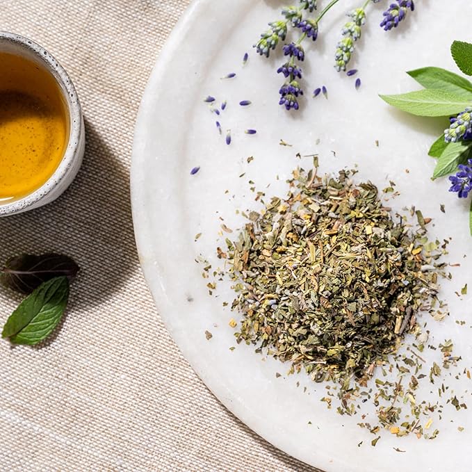 Rishi Tea Lavender Mint Herbal Tea - Organic, Caffeine Free Sachet Bags, Calming Lavender with Peppermint & Sage - 15 Count (Pack of 6) - Bloomnest