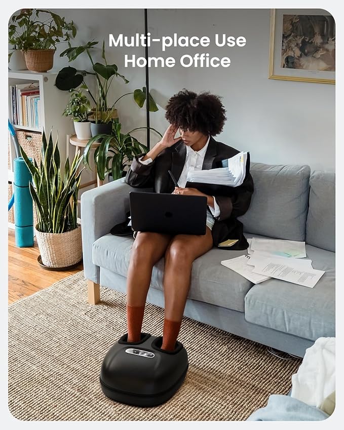 RENPHO Shiatsu Foot Massager Machine with Heat, Electric Heated Foot Massager with Remote for Plantar Fasciitis, Size Up to 11 - Bloomnest