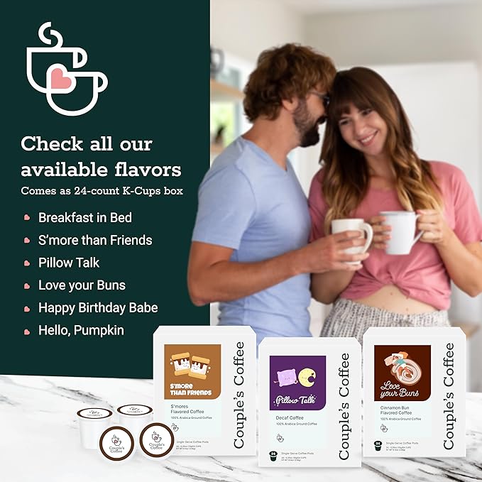 Couple's Coffee K-Cups | Vanilla Cake Flavored Coffee | Gives Back to Military Families | Happy Birthday Babe | Gourmet Flavored Ground Coffee with Birthday Cake and Icing Flavors | Compatible with K-Cups & Single Serve Brewers | 24 Count - Bloomnest