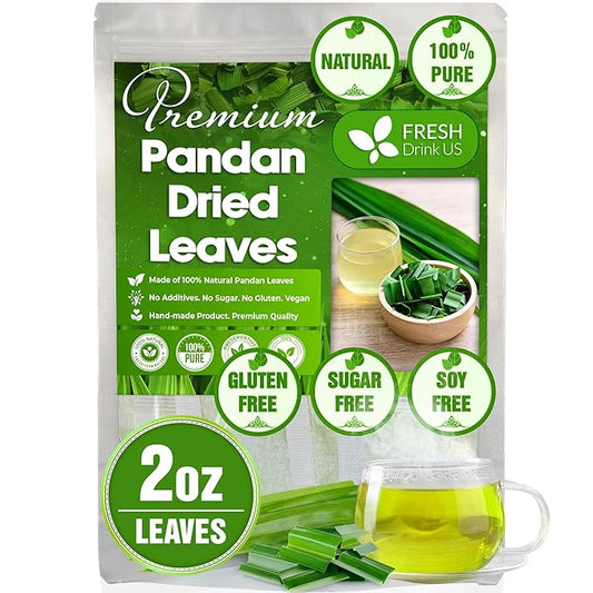 FreshDrinkUS, Premium 2oz Natural Pandan Leaves Dried, 100% Pure Dried Pandan Leaves, Pandan Leaf Tea, No Additives, No Caffeine, Vegan (2 oz Dried Leaves) - Bloomnest