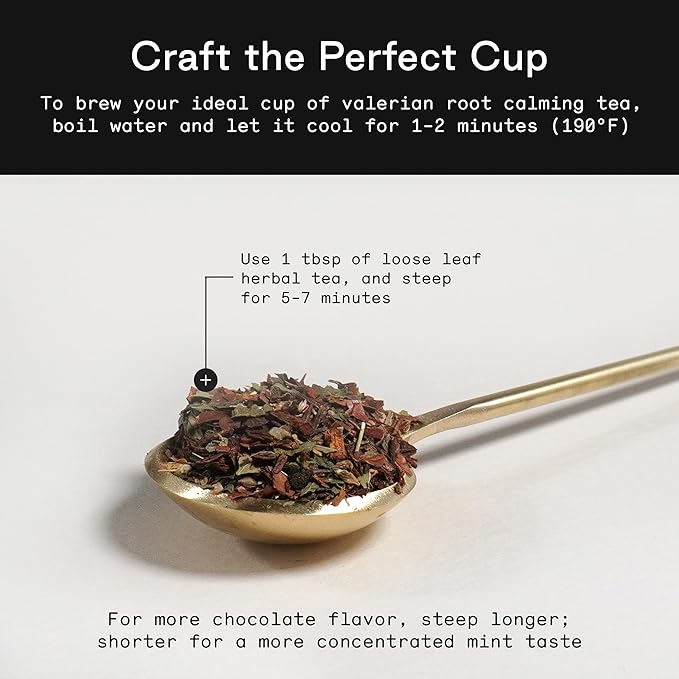 Firebelly Tea After Dinner Mint, Organic Chocolate & Mint Tea with Valerian Root for Sleep, Loose Leaf Herbal Drink, Caffeine-Free, For Relaxing Nighttime, 3.5 oz, Pack of 1 - Bloomnest