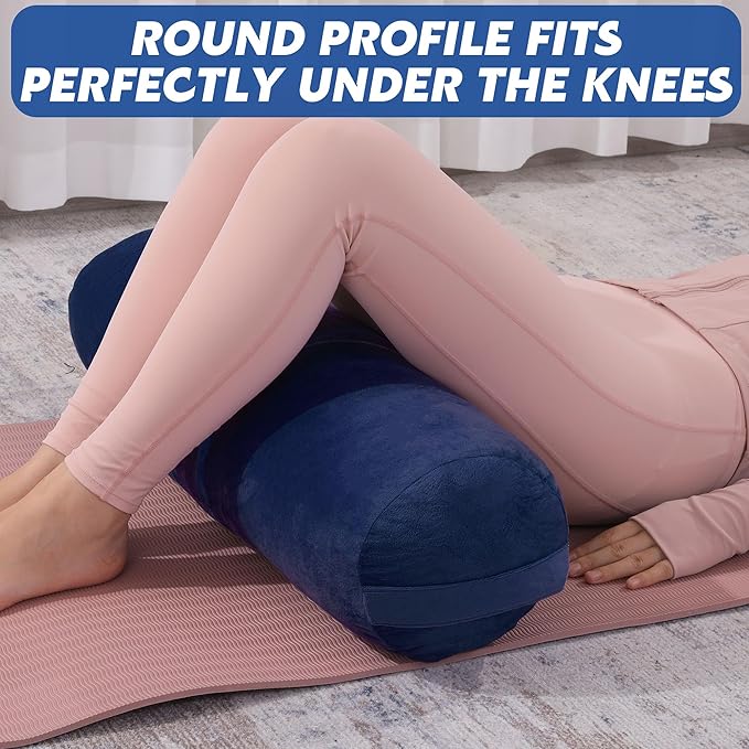 MABOZOO Round Yoga Pillow, Cylindrical Yoga Bolster Pillow with Washable Cover, Meditation Cushion Body Cushion for Practice, Restorative, Meditation - Bloomnest