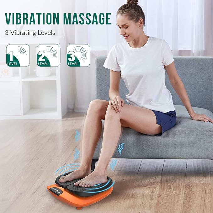 Snailax Vibration Foot Massager with Heat, App Control, Adjustable Vibration Electric Foot Massager Machine for Circulation, Plantar Fasciitis, Pain, Remote Control - Bloomnest