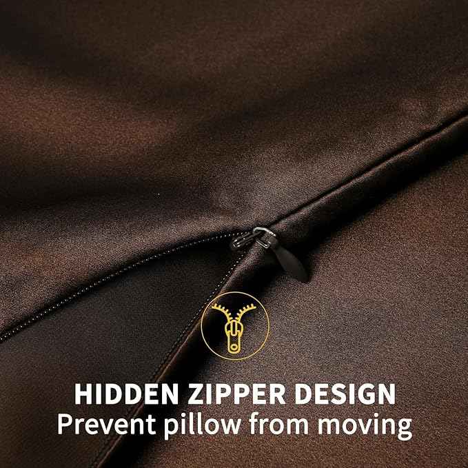 ZIMASILK 100% Pure Mulberry Silk Pillowcase for Hair and Skin Health,Soft and Smooth,Both Sides Premium Grade 6A Silk,600 Thread Count,with Hidden Zipper,1pc (Queen 20''x30'',Chocolate) - Bloomnest