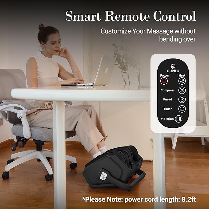 Shiatsu Foot Massager with Heat, FSA Eligible Electric Foot Calf Massager with Remote, Multi-Level Compression Deep Kneading Feet Massage Machine for Neuropathy Plantar Fasciitis Circulation - Bloomnest