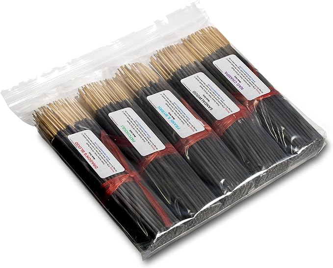 Designer Type 7'' Incense Sticks - Variety Set 500 Pack - 7 inch - 5 Bundles 100 Sticks Per Fragrance Scent. Set Features Black Liver Matter, Kool Water, Desire, Obama & Obsession Type AromaDepotInc