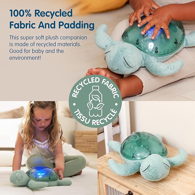 Cloud b Ocean Projector Nightlight with 2 White Noises & 2 Soothing Sounds | Adjustable Settings | Cry Sensor | Tranquil Turtle - Green (Rechargeable) - Bloomnest