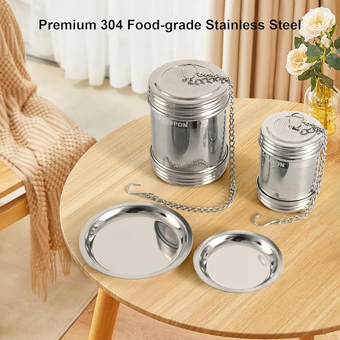 2 Pack Reusable Tea Steeper Extra Fine Mesh Tea Infuser Stainless Steel Tea Strainer for Loose Leaf Tea - Bloomnest