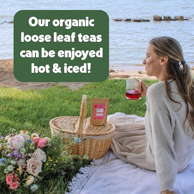 Heavenly Tea Leaves Organic Rose Black, Bulk Loose Leaf Black Tea, 1 Lb. (Approx. 200 Cups) - Strong, Full Bodied, Floral, Great For Hot Or Iced Tea, Antioxidant, Black Tea With Rose Petals - Bloomnest