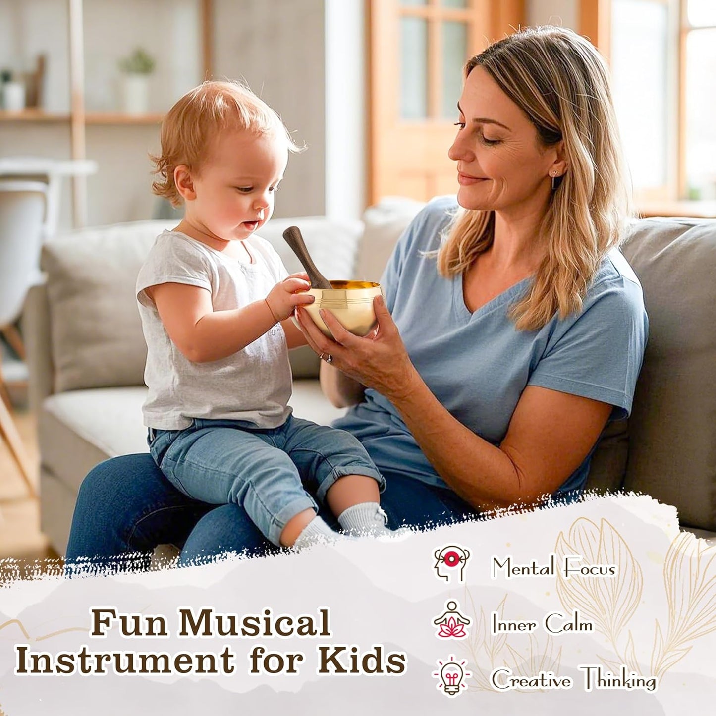 2-Pack Tibetan Singing Bowls Set - 100% Handmade in Nepal, Sound Bowl Meditation Set for Yoga, Chakra Healing, Meditation Gifts, Unique Gifts for Women