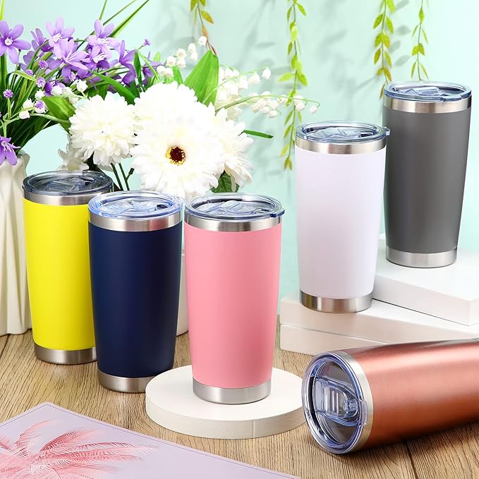 Sieral 36 Packs Stainless Steel Tumbler Bulk with Lid Vacuum Double Wall Insulated Travel Coffee Mug Powder Coated Tumbler Cup for Graduation Wedding Christmas Birthday Party(Mixed, 20 oz) - Bloomnest