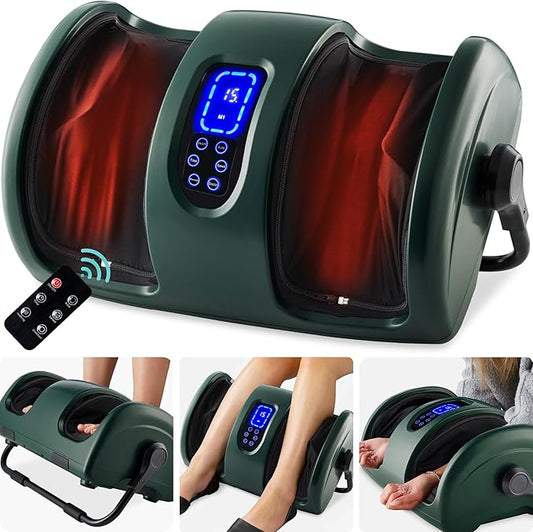 Best Choice Products Heated Shiatsu Foot Massager for Pain Relief, Plantar Fasciitis, Neuropathy, Blood Circulation w/Compact Design - Dark Green - Bloomnest