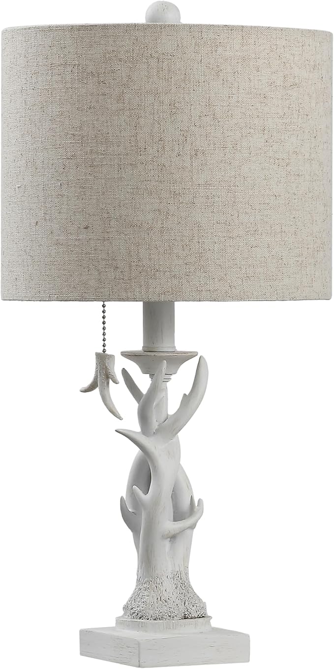 JONATHAN Y JYL1031C Gaston 20.5" Resin Mini LED Table Lamp for Living Room, Family Room, Dining Room, Bedroom, Hallway, Office, Antique White - Bloomnest
