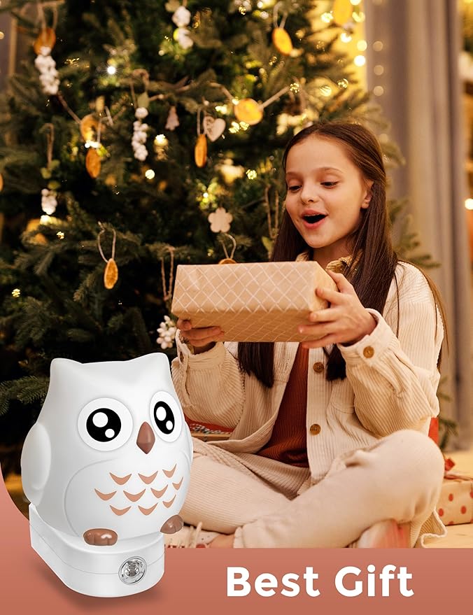 L LOHAS LED Owl Night Light for Kids, 3D Owl Night Light Plug in Wall, Dusk to Dawn Sensor, 8-Color Changing+Soft White 3000K, 3 Lighting Modes, Nursery Night Lights, Children, Room Decor - Bloomnest