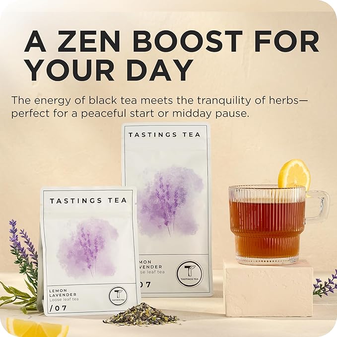 Tastings Tea Lemon Lavender Blend - 2.2oz Loose Leaf | Medium Caffeine Levels - Bloomnest
