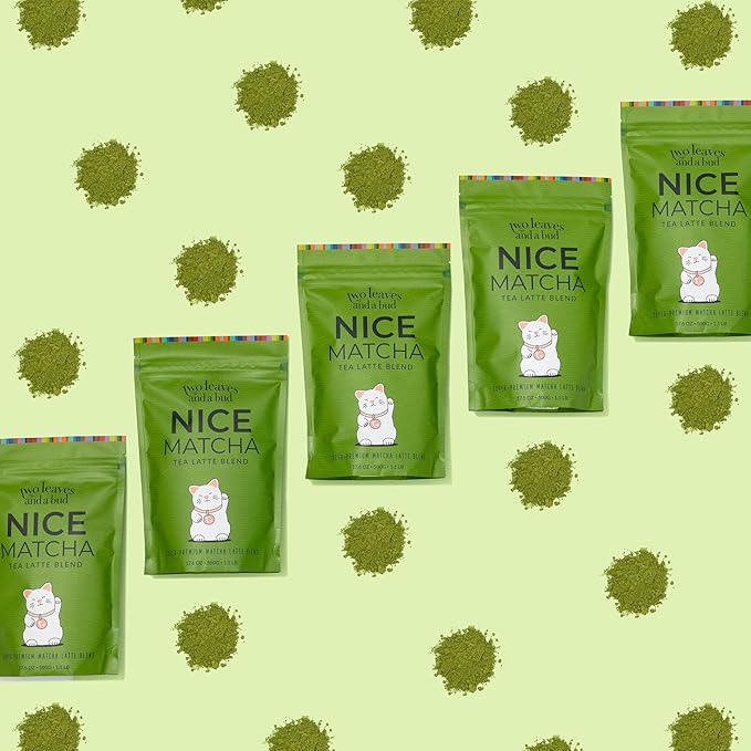 Two Leaves and a Bud Nice Matcha Latte Blend (36 Servings), Japanese Matcha Green Tea Powder, 1 Resealable Bag, 1.1lb (500g) - Bloomnest
