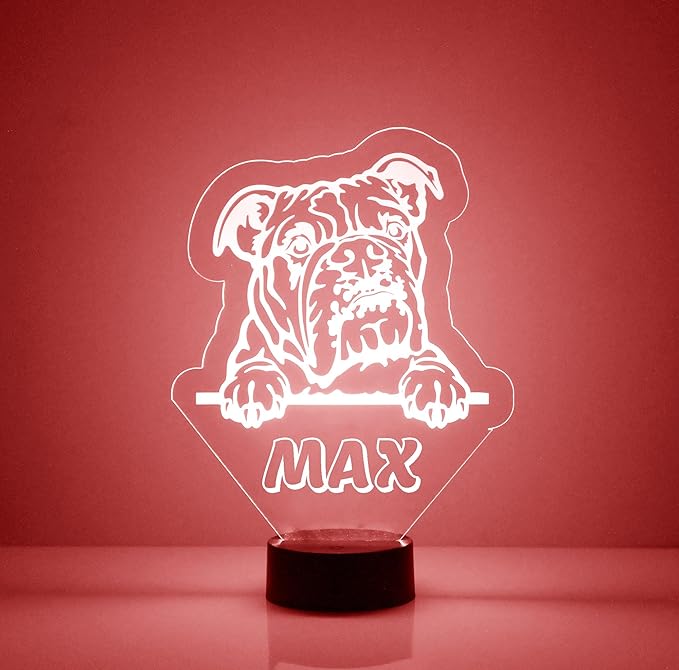 Dog LED Light for Dog Lovers, Custom Engraved with Your Name or Text, Includes Remote with 16 Colors (Shar Pei) - Bloomnest