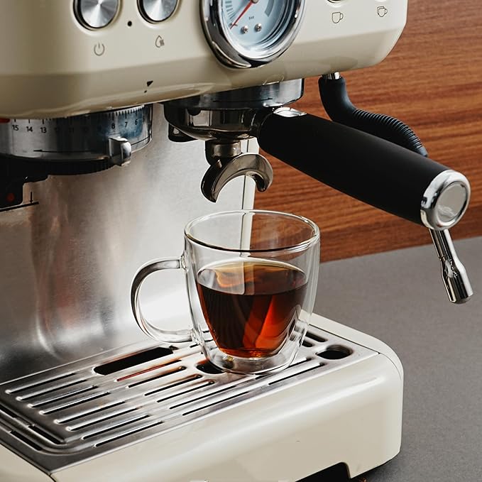 CNGLASS Insulated Espresso Glass Mugs 5.4oz/160ml, Small Clear Coffee Mugs Set of 6, Double Wall Glass Cups with Handle for Tea and Macchiato - Bloomnest