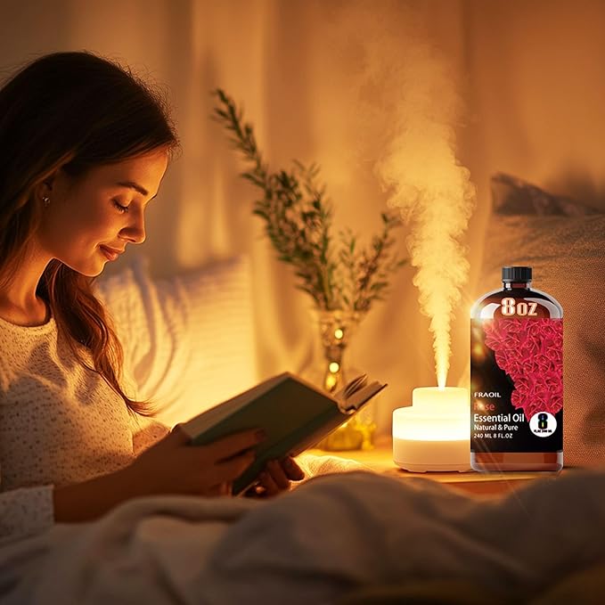 Rose Essential Oil, Rose Oil 8 Fl Oz 240ML for Diffuser Humidifier Yoga Cleaning DIY Candle Soap Making Perfume Gift for Women Essential Oils - Bloomnest