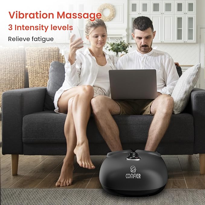 COMFIER Shiatsu Foot Massager with Heat, Kneading Rolling,Vibration, Compression,Remote Control,Foot Massage for Neuropathy,Plantar Fasciitis,Gift for Men Size 13“ - Bloomnest