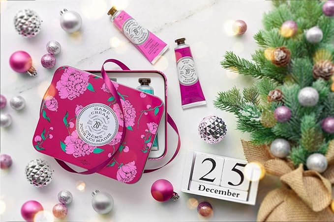 La Chatelaine Hand Cream Gift Set for Women, Hand Lotion for dry cracked hands, Travel Size, Natural Hand Cream Made in France with Organic Shea Butter (Cherry Almond, Wild Fig, & Gardenia) 3 x 1 fl - Bloomnest