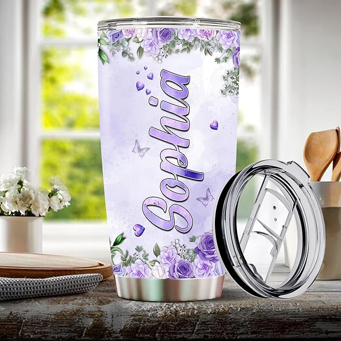 Personalized Wolf Gifts Wolves Gift For Women, Girls Lover Coffee Cup Mug Travel Mugs 20oz Stainless Steel Thermos Tumbler With Lids (WOLF) - Bloomnest