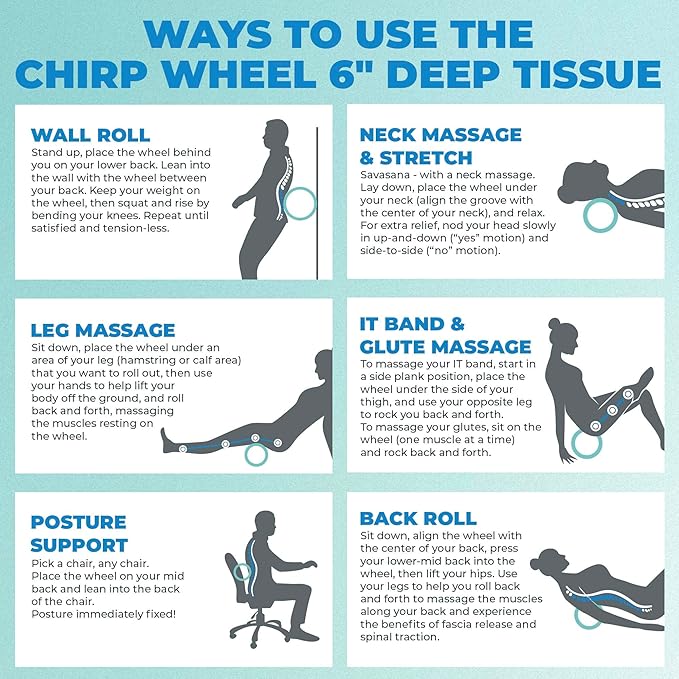 Chirp Wheel Foam Roller – Targeted Back & Neck Relief, Lumbar Spine Stretcher, Spinal Decompression Back Stretcher, Massage Roller with Density Foam for Physical Therapy, Supports 500lbs, 6-Inch Mint - Bloomnest