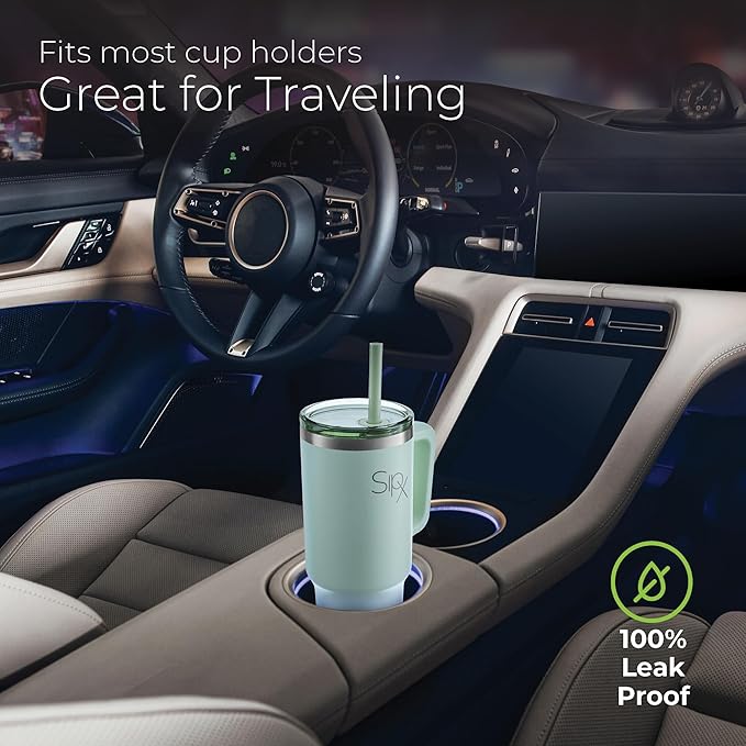 SIPX™ Insulated Tumbler With Lid And Straw, 40oz. Tumbler With Handle Keeps Cold 12 Hours, Water Bottle Thermos With Lid, BPA-Free Reusable Insulated Coffee Tumblers, Travel Mug Great For Beach Party - Bloomnest