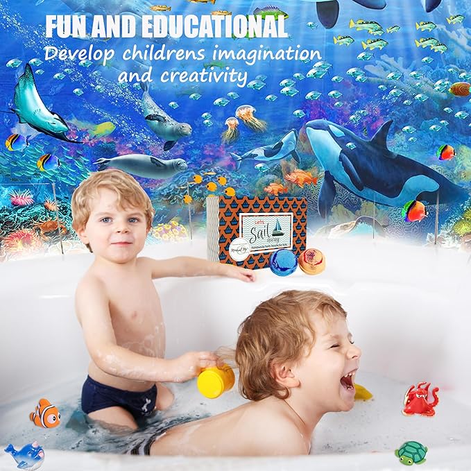 Bath Bombs for Kids with Surprise Inside - Organic, Gentle & Kid Friendly Bubble Bath Fizzies with Toys Inside. Spa Bath Fizz Balls Kit. Fizzy Balls w/Rich Bubbles, Stocking Stuffers Christmas Gifts - Bloomnest