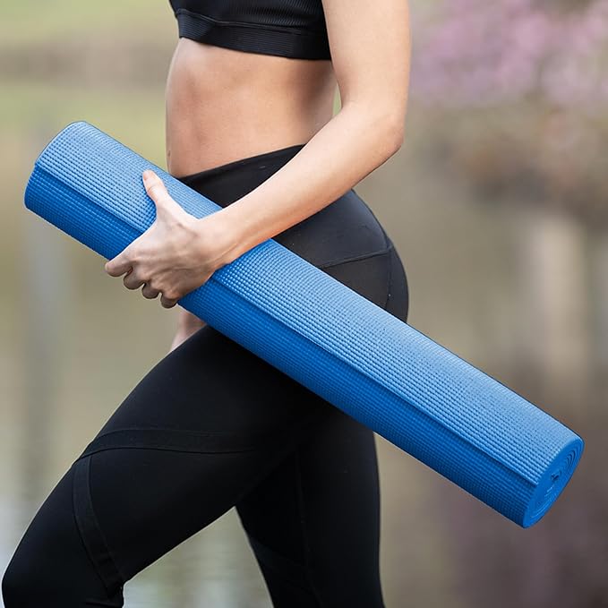 12-Pack Classic Yoga Mat With Carrying Strap, 68" x 24" Non Slip Exercise Mat, 4mm Thick Gym Mat, Bulk Non Toxic Yoga Mats for Home Workout, Schools, Classroom, and Studios - Bloomnest