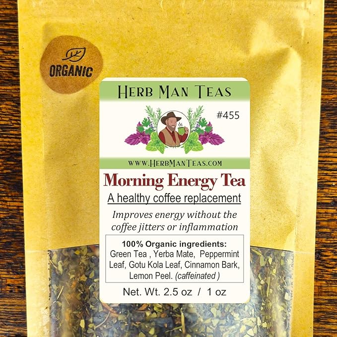 MORNING ENERGY TEA – Smooth, steady energy without coffee jitters – formulated by Master Herbalist Khabir – 100% organic, non-GMO, no additives - Bloomnest