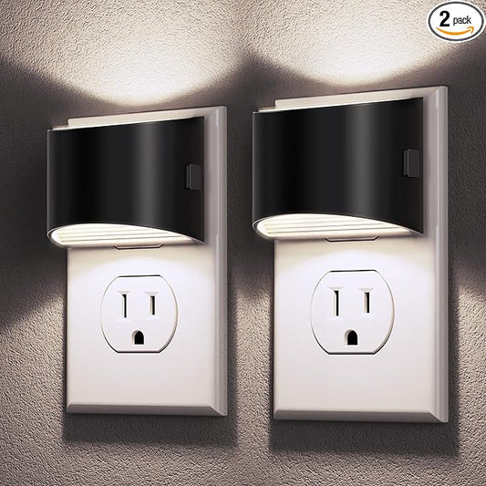 DORESshop LED Night Light[2 Pack], Night Lights Plug into Wall, 3 Level Brightness Adjustable Plug in Night Light, Dusk to Dawn Sensor, Nightlights for Adults, Bedroom, Bathroom, Hallway, 5000K - Bloomnest