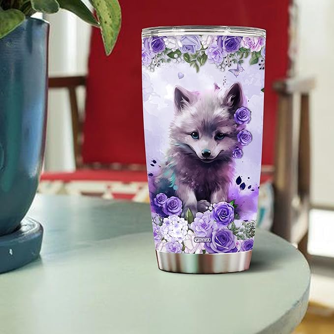Personalized Wolf Gifts Wolves Gift For Women, Girls Lover Coffee Cup Mug Travel Mugs 20oz Stainless Steel Thermos Tumbler With Lids (WOLF) - Bloomnest