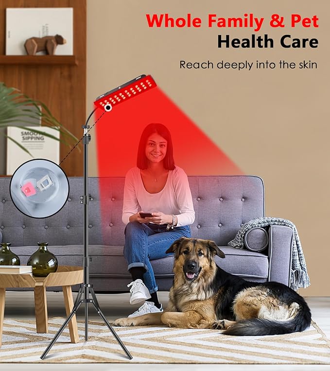 Red Light Therapy Lamp, Infrared Light Therapy with Stand - 660nm Redlight and 850nm Near Infrared Light Device for Body Pain Relief Skin Care Astarexin