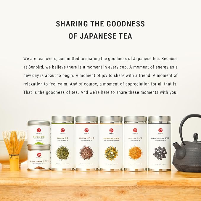 Senbird Premium Hojicha - Japanese Roasted Green Tea - From Shizuoka, Japan - Loose Tea In Airtight Tea Tin (1.76oz/50g) - Bloomnest