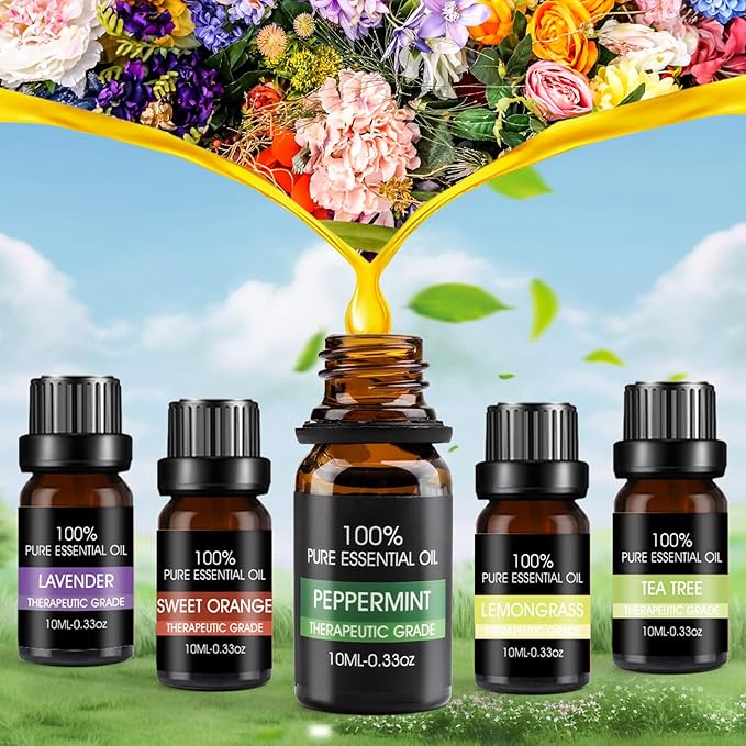 ttstar Car Diffuser Vent Clip - 30mm Aromatherapy Essential Oil, 3 Car Air Fresheners Vent Clips with 36 Refill Pads and 5 Essential Oils Gift for Women - Bloomnest