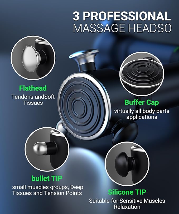 HYAKO R1 Deep Tissue Vibrating Muscle Massager - Therapy Back Massager for All Body Relief - Muscle Pain Relief and Fascial Binding - Trigger Point Therapy Massage Gun - Gifts for him - Bloomnest