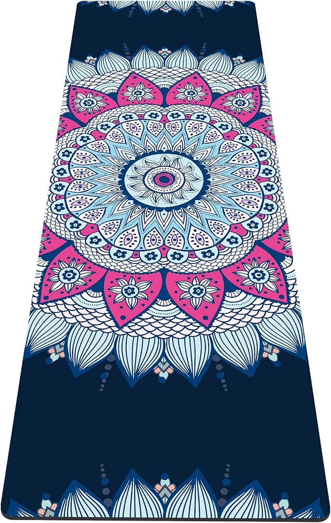 nuveti Yoga Mat Print Extra Thick TPE Non Slip Fitness Exercise Mat with Carrying Bag,72"x24" Extra Thick 6MM Exercise & Workout Mat for Yoga, Pilates Fitness and Floor Exercises - Bloomnest