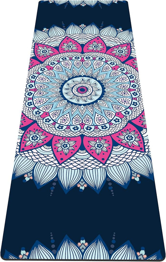 nuveti Yoga Mat Print Extra Thick TPE Non Slip Fitness Exercise Mat with Carrying Bag,72"x24" Extra Thick 6MM Exercise & Workout Mat for Yoga, Pilates Fitness and Floor Exercises - Bloomnest