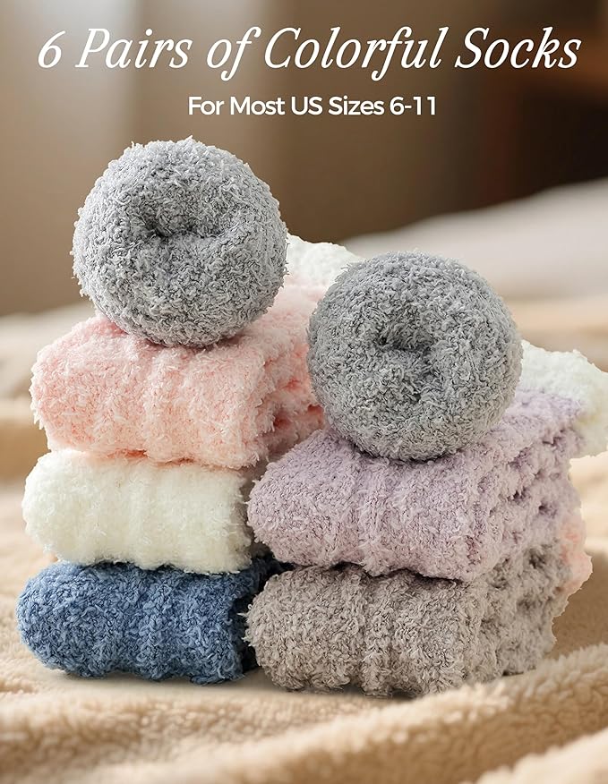 TEHOOK Warm & Cozy Valentines Gifts for Women, Fluffy Fuzzy Plush Sleeping Slipper Socks - Soft Warm Fabric - Bloomnest