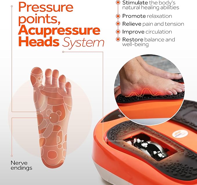 Power Legs Electric Foot Massager Machine with Remote Control, Adjustable Speed, Vibration - Calf Massager - Feet Massager for Neuropathy Pain Relief, Plantar Fasciitis, Leg Blood Circulation (Orange) - Bloomnest
