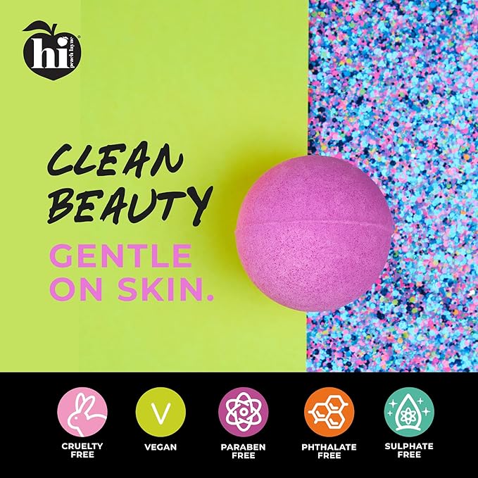 Hi Peach Layne Cherry Blossom Bath Bombs 12-Pack (3.5 oz Each) – Vegan, Clean Beauty Spa Gifts for Women & Kids, Fun Fizzing Bath Bombs for Girls - Bloomnest